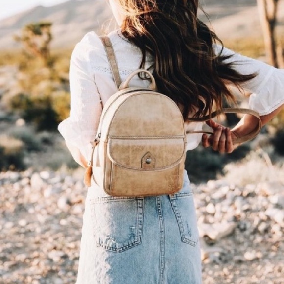 Frye Melissa Tan Leather Mini Backpack (Sand Antique) - Picture 1 of 8